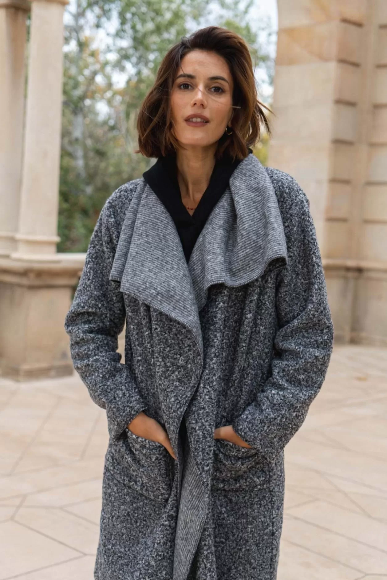 Hot Nina Kendosa Manteau Drape Laine - Connecticut