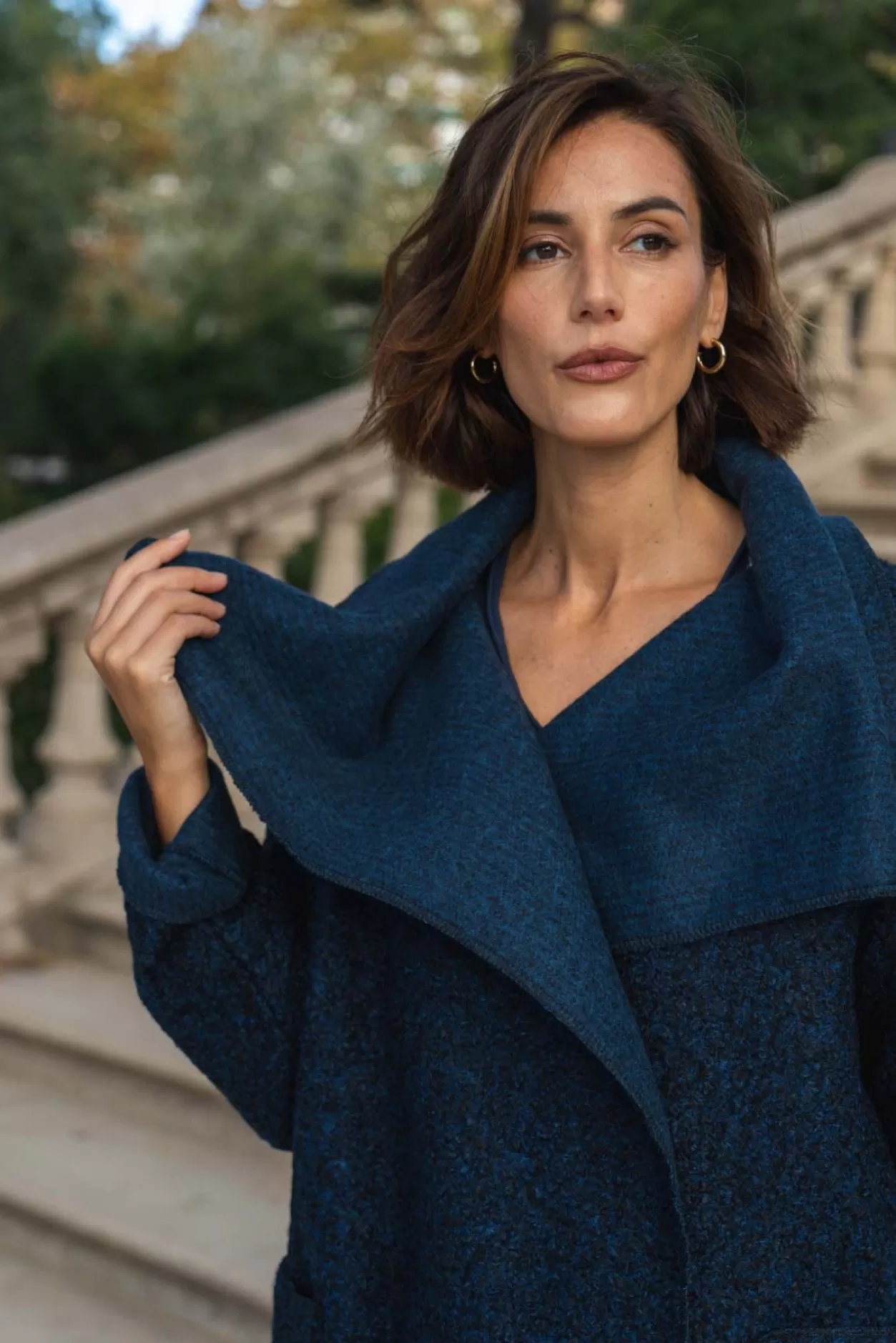 Sale Nina Kendosa Manteau Drape Laine - Connecticut