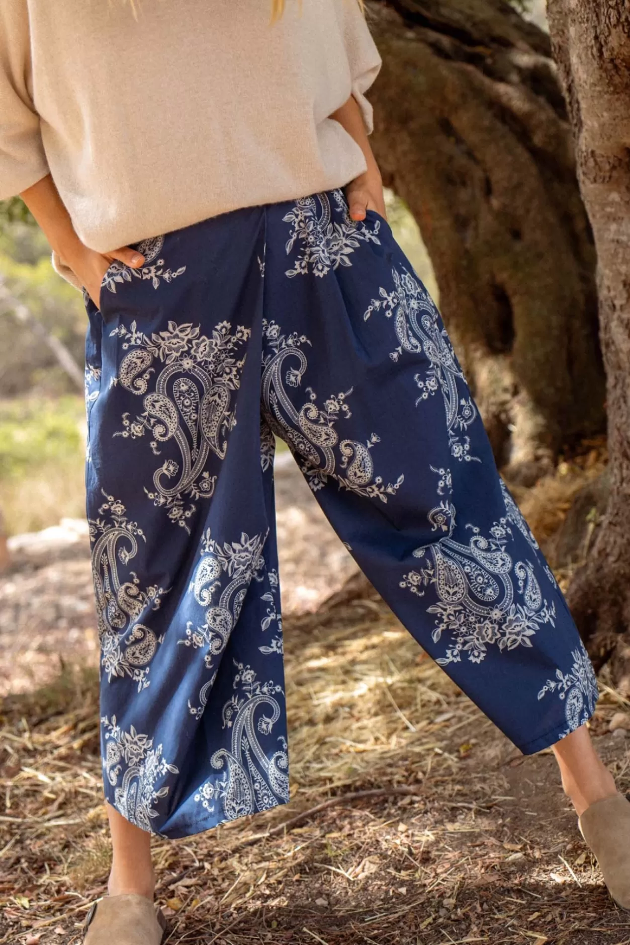 Sale Nina Kendosa Pantalon Imprime - Laurent Marine